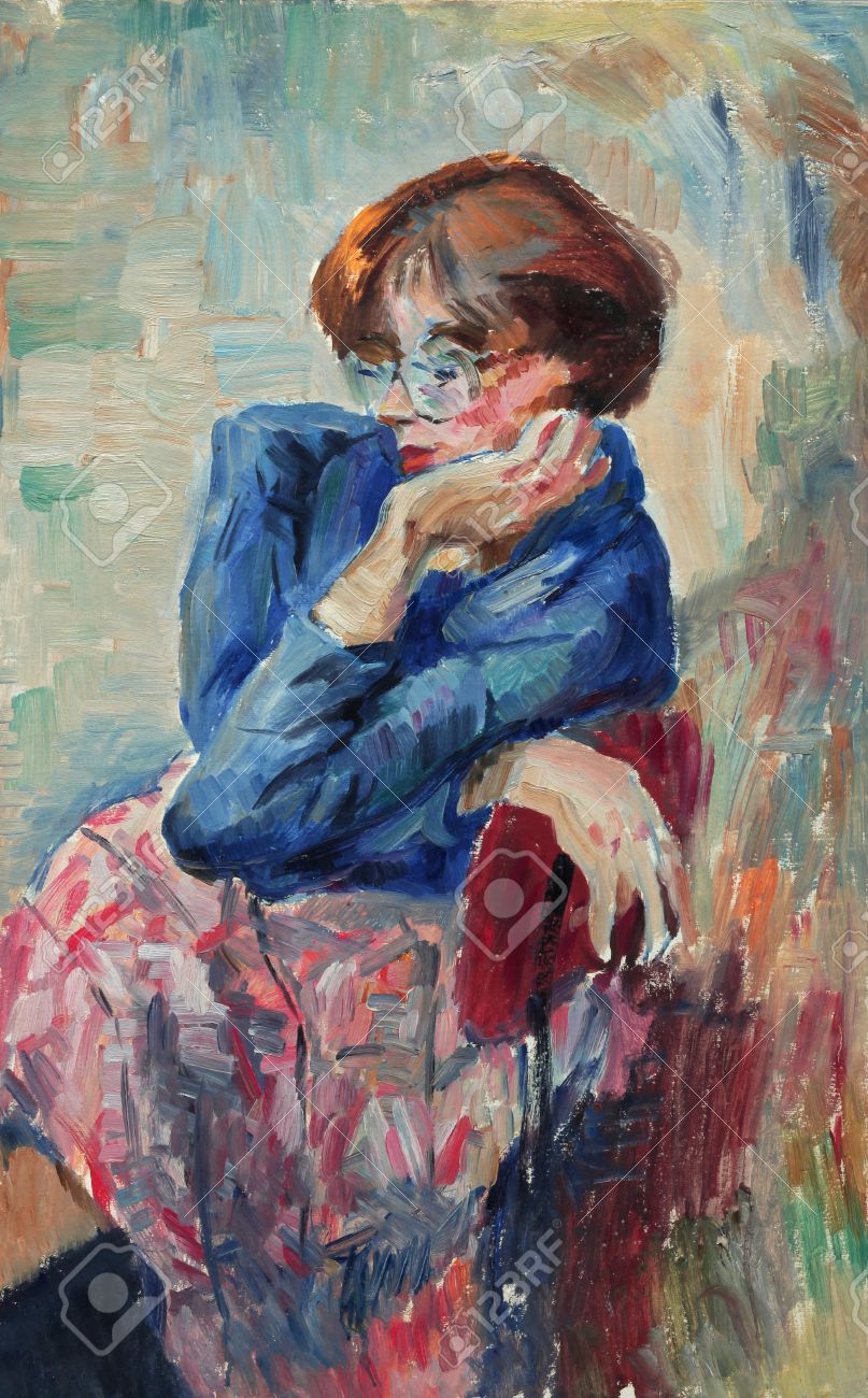 女性肖像画 油彩画